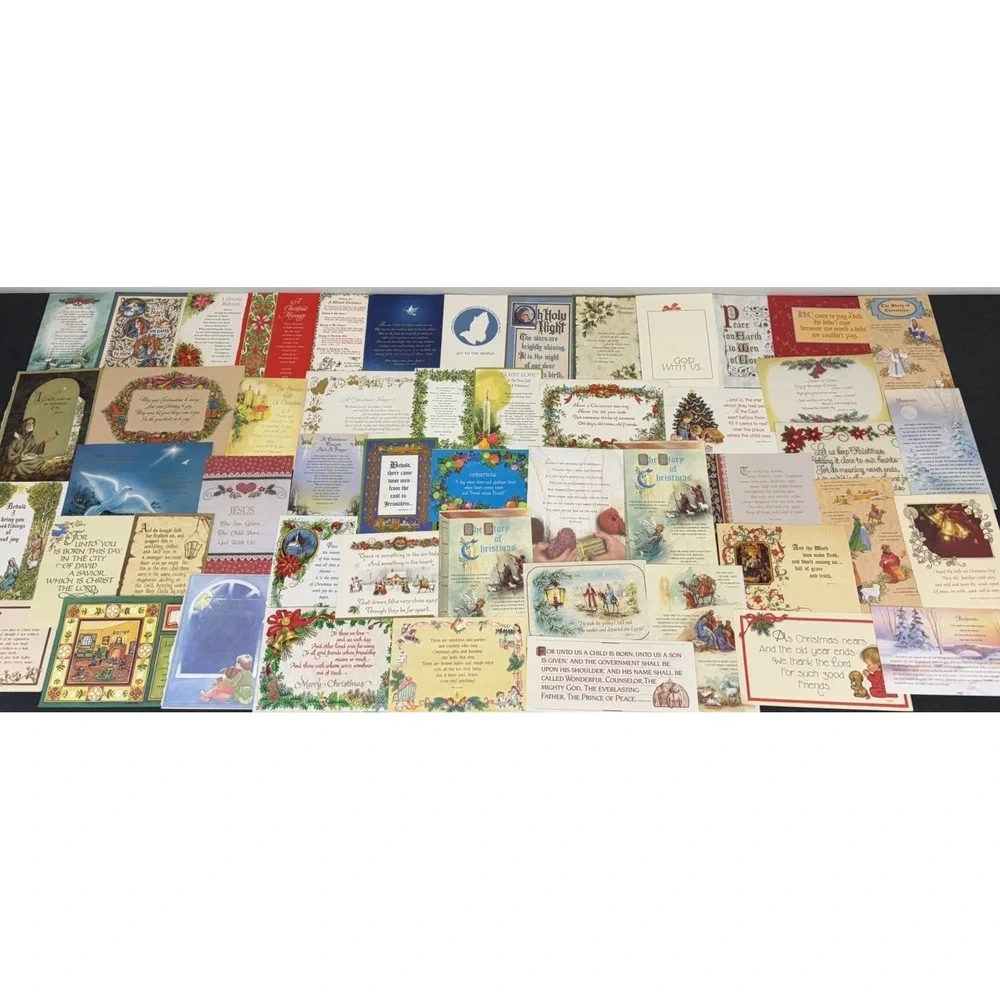 Vintage Christmas Cards Fronts ONLY Bible  Verses More Scrapbooking Crafts 50+